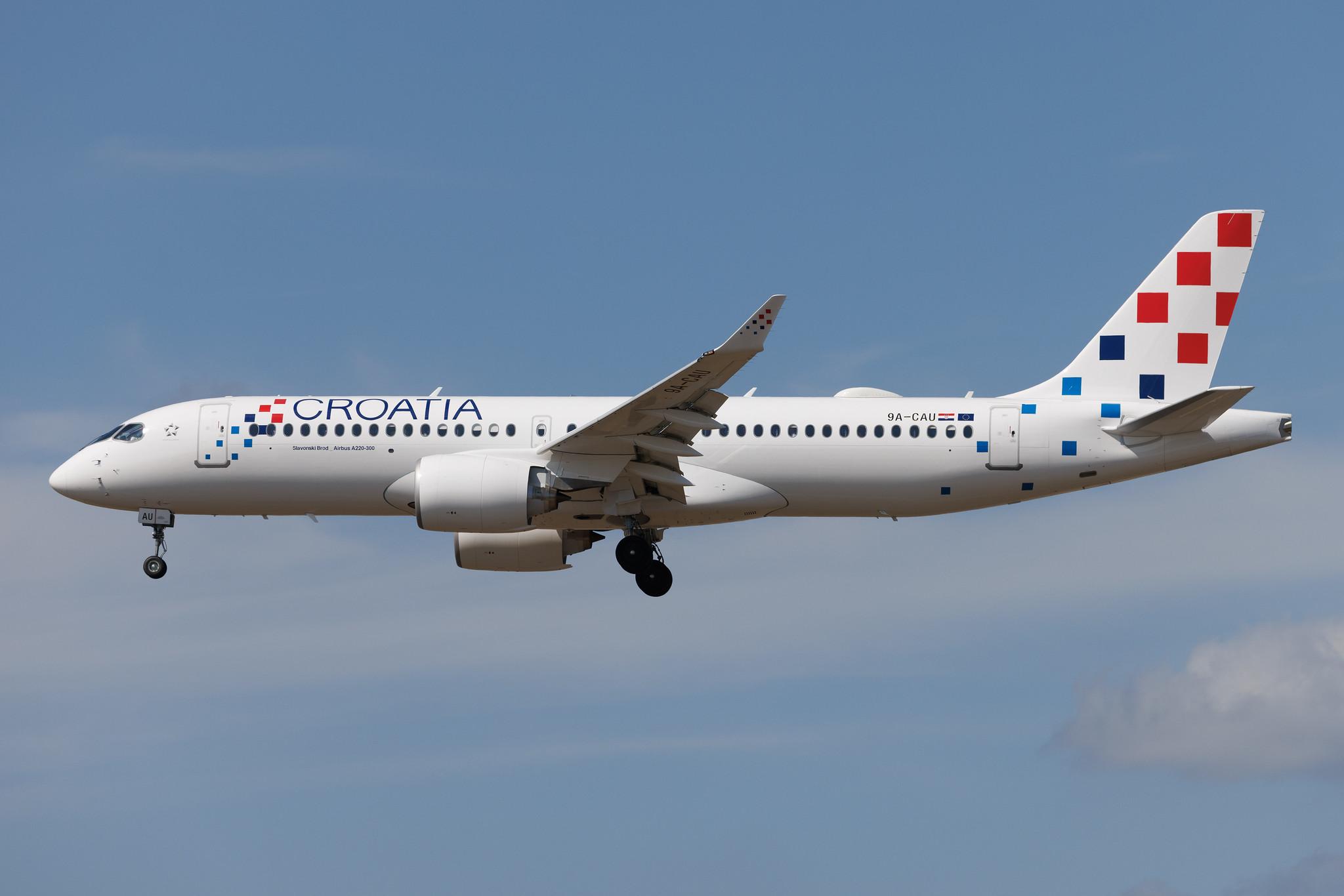 Frankfurt Airport: Croatia Airlines (OU / CTN) | Airbus A220-300 BCS3 | 9A-CAU | MSN 55473