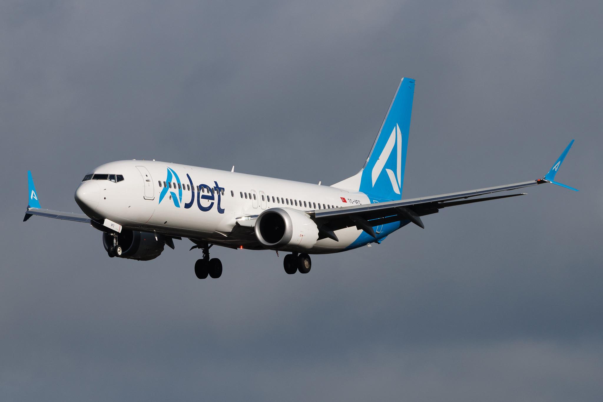 Hamburg Airport: AJet (VF / TKJ) | Boeing 737 MAX 8 B38M | TC-VFC | MSN 66423