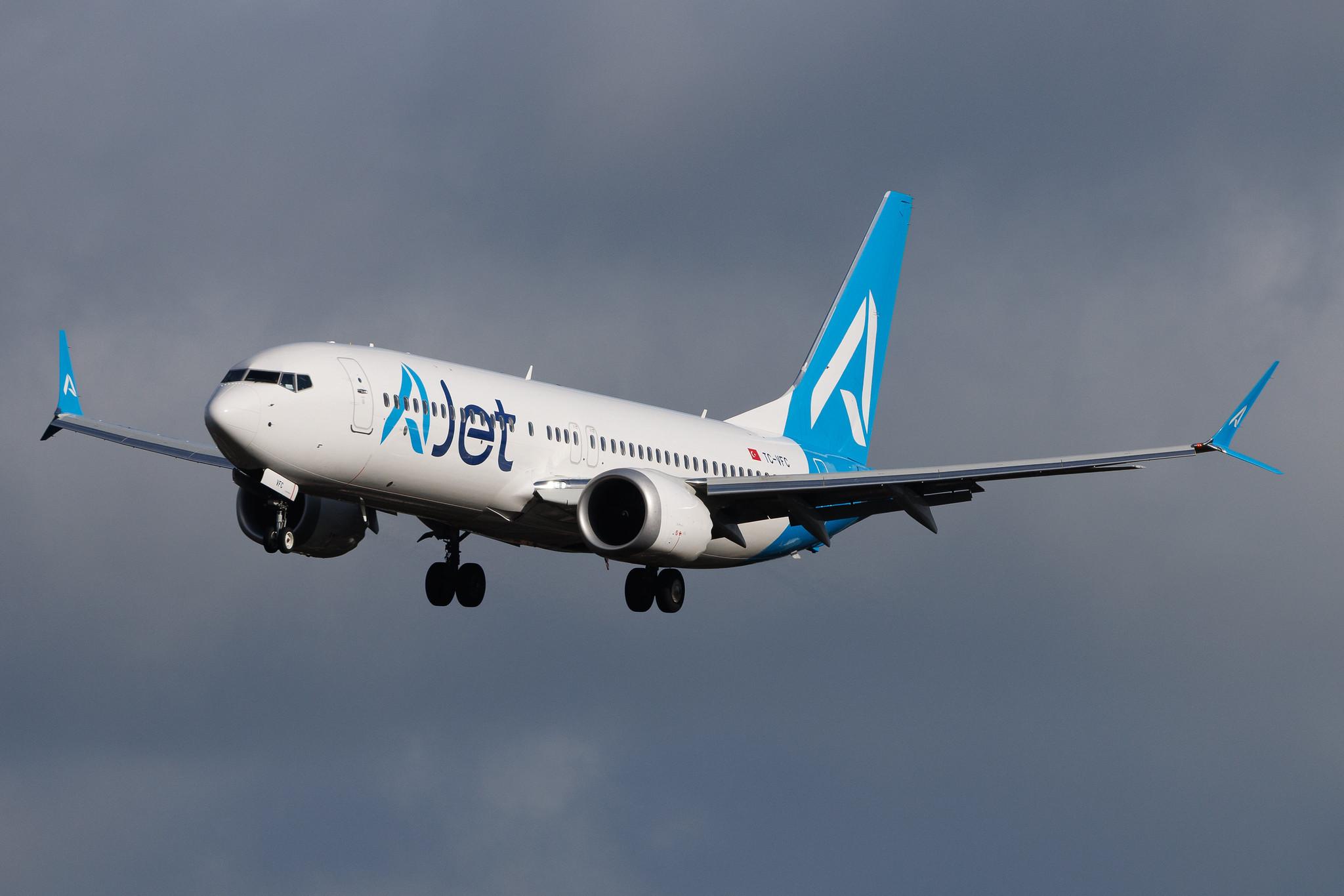 Hamburg Airport: AJet (VF / TKJ) | Boeing 737 MAX 8 B38M | TC-VFC | MSN 66423